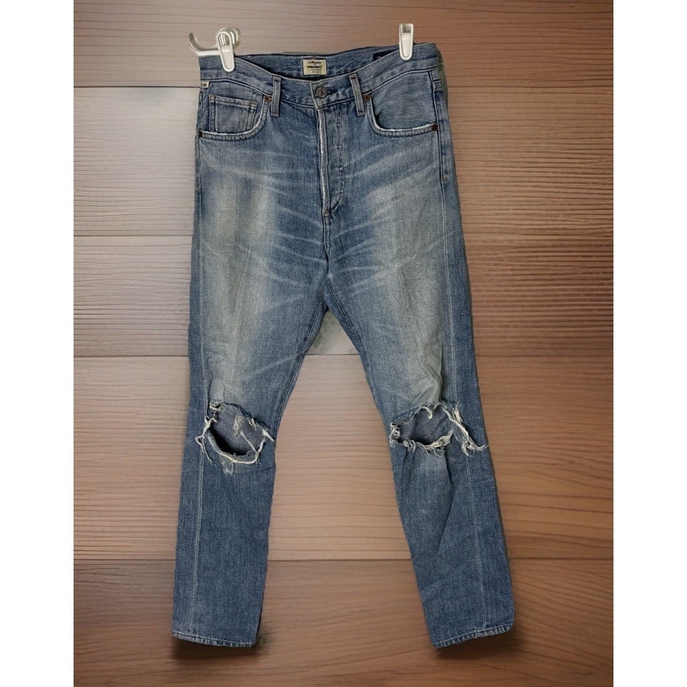 Citizens of Humanity Liya High Rise Classic Fit Ripped Denim Jeans Size 24